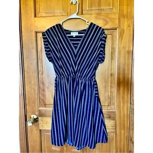 Monteau Navy and White Striped Mini Dress